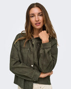 JDY Skjorte Julle L/S Fake Suede - Black Olive