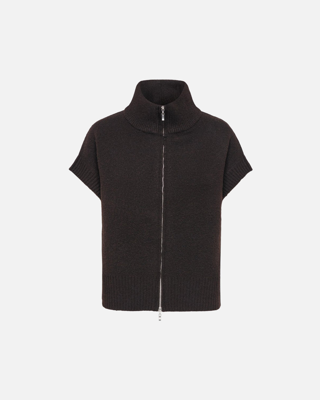 JDY Vest Lea S/L HN 2Way Zip - Chocolate Torte Melange
