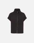 JDY Vest Lea S/L HN 2Way Zip - Chocolate Torte Melange