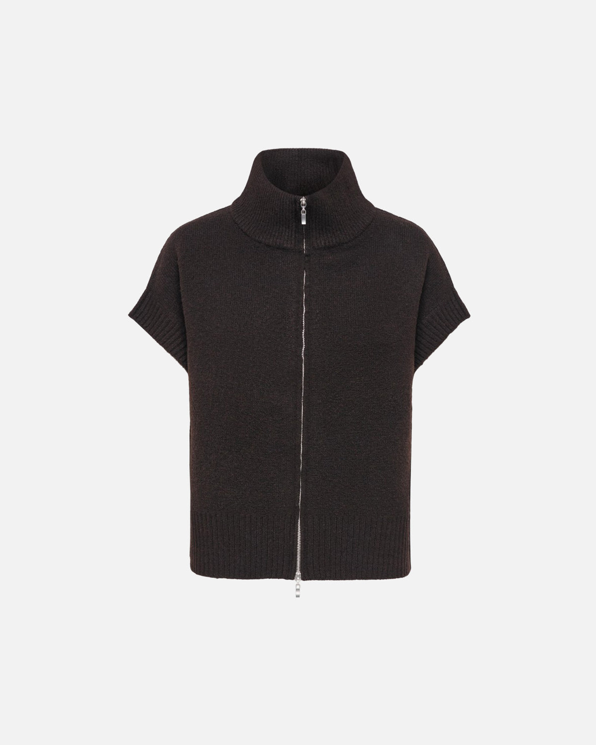 JDY Vest Lea S/L HN 2Way Zip - Chocolate Torte Melange