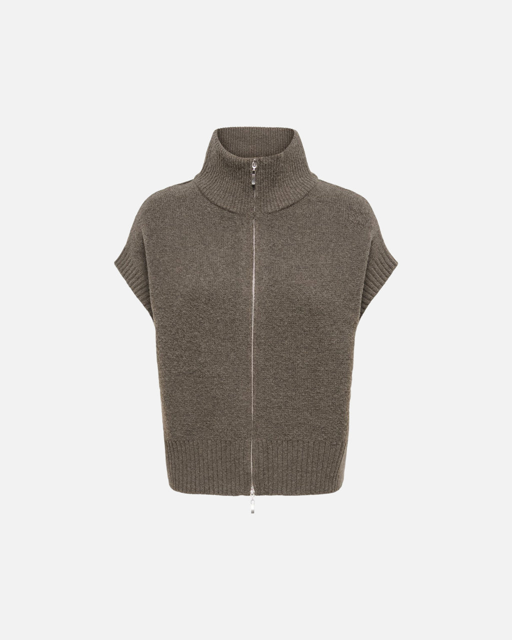 JDY Vest Lea S/L HN 2Way Zip - Falcon Melange
