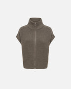 JDY Vest Lea S/L HN 2Way Zip - Falcon Melange