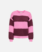 JDY Strikkegenser Vilda L/S Detail Pullover Knit - Cyclamen Stripe crush