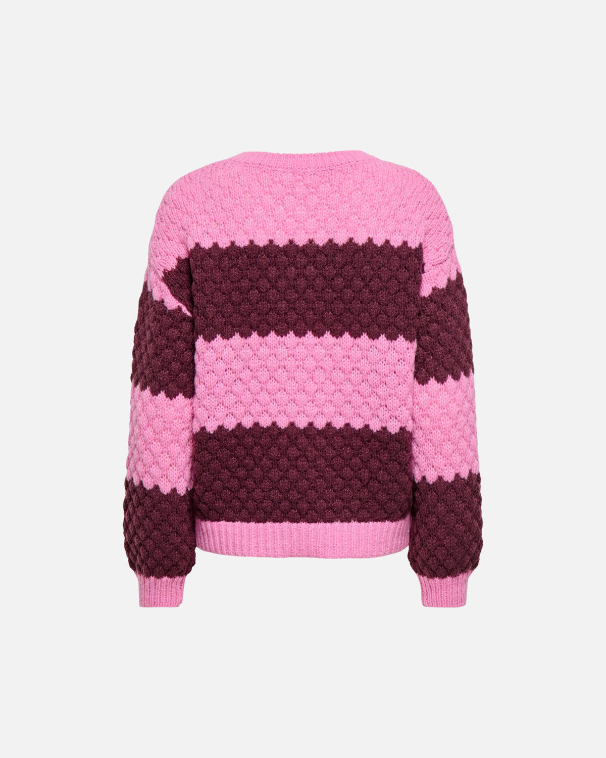 JDY Strikkegenser Vilda L/S Detail Pullover Knit - Cyclamen Stripe crush