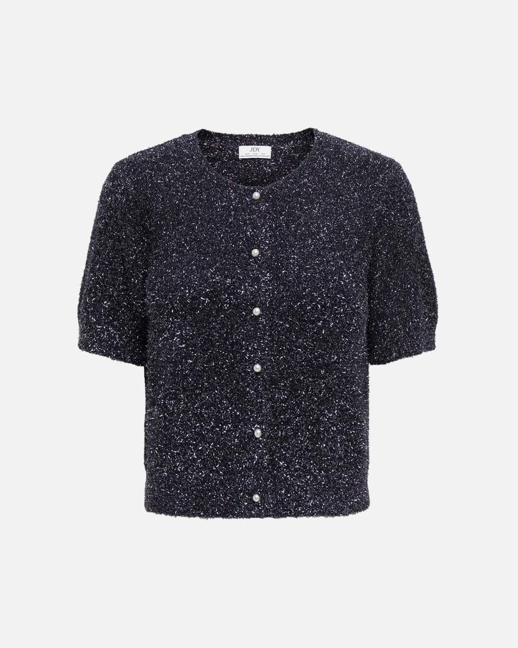 JDY Cardigan Nadine S/S Glitter - Black w. Silver Lurex