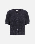 JDY Cardigan Nadine S/S Glitter - Black w. Silver Lurex