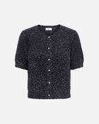 JDY Cardigan Nadine S/S Glitter - Black w. Silver Lurex