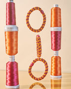 Kknekki Hårstrikk Stripe - Bordeaux/ Orange Glitter Stripe