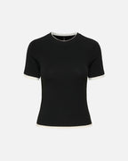 ONLY T-skjorte Virro S/S Double - Black Cloud Dancer