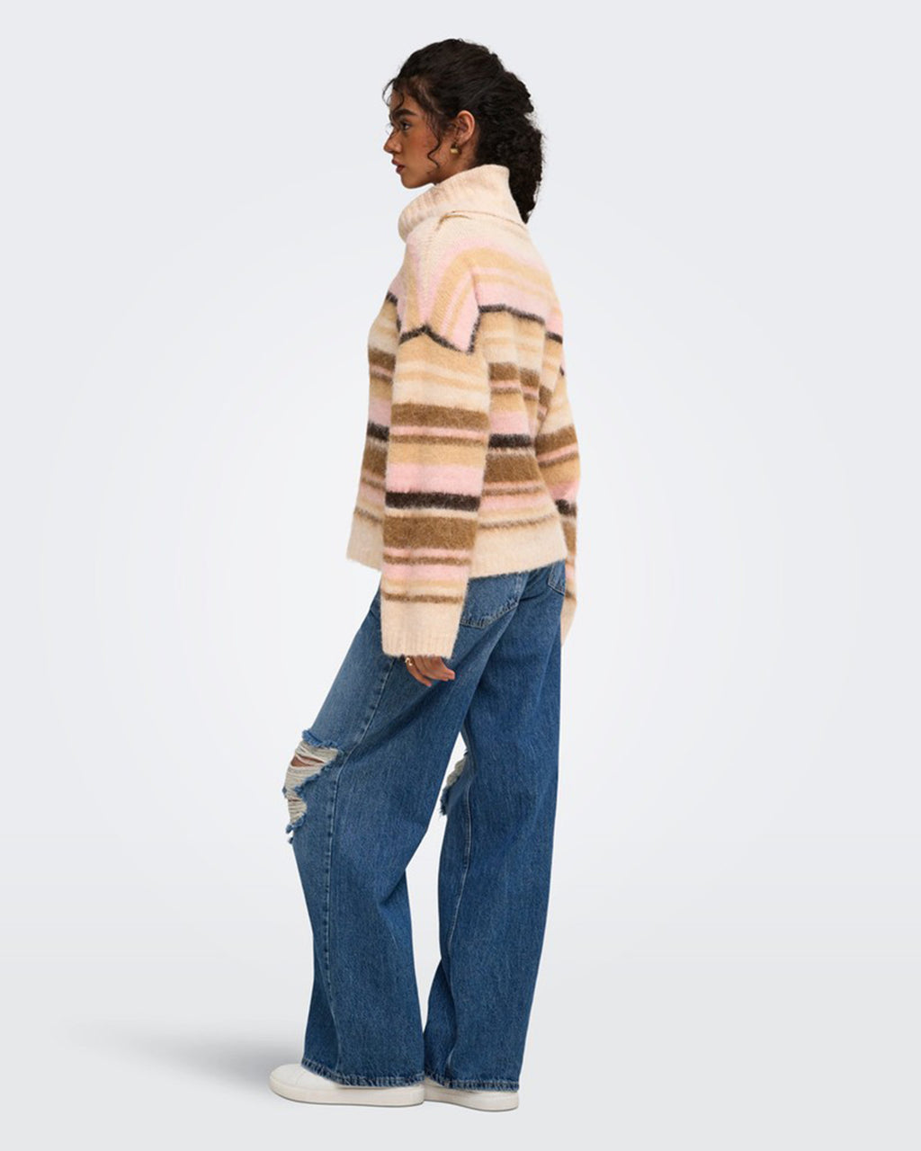 ONLY Strikkegenser Peril LS Rollneck - Birch Thin/ Humus/ Breen/ Coffee/ Pale/ Mel