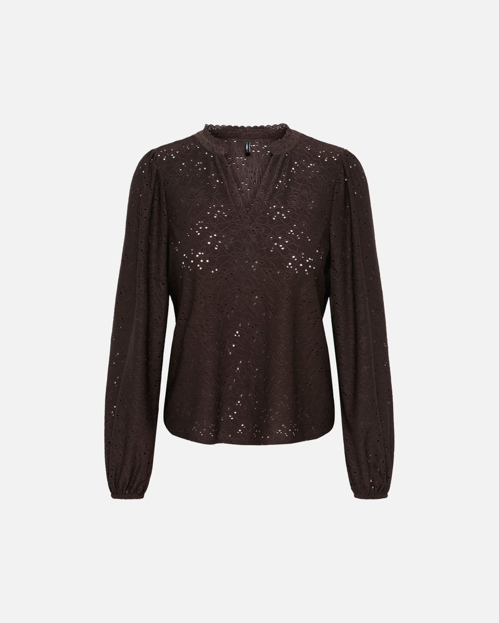ONLY Topp Smilla L/S V-neck Lace - Chocolate Torte
