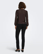 ONLY Topp Smilla L/S V-neck Lace - Chocolate Torte