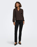 ONLY Topp Smilla L/S V-neck Lace - Chocolate Torte