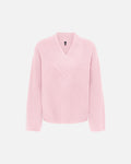 ONLY Strikkegenser Macey LS Loose V-neck - Parfait Pink Melange