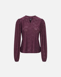 ONLY Topp Smilla L/S V-neck Lace - Winetasting