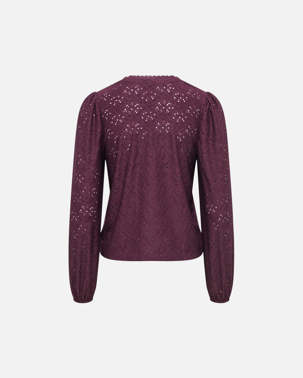 ONLY Topp Smilla L/S V-neck Lace - Winetasting
