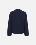 ONLY Strikkegenser Macey LS Loose V-neck - Night Sky Melange