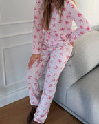 PIECES Pysj Naya Xmas LS Loungewear Set - Light Lilac Bows