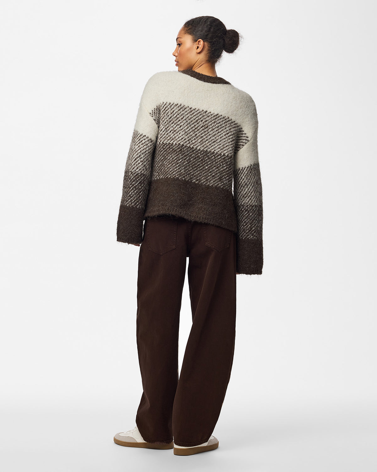 VILA Strikkegenser Alayna LS O-neck Knit - Coffee Quartz/ Egret