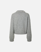 PIECES Strikkegenser Edith LS Pearl Knit - Medium Grey Melange