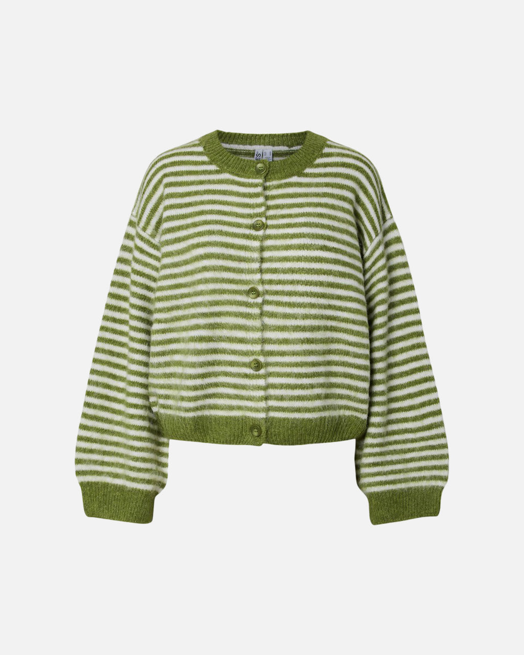 PIECES Strikket Cardigan Ada LS O-neck Knit - Woodbine/ Cloud Dancer
