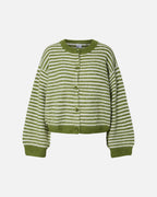 PIECES Strikket Cardigan Ada LS O-neck Knit - Woodbine/ Cloud Dancer