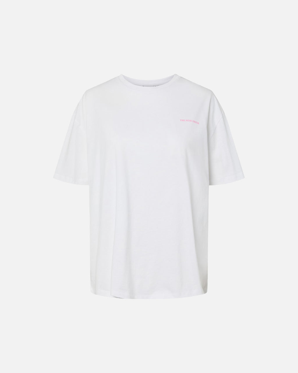 PIECES T-skjorte Efni SS Printed T-shirt - Bright White/ The Pink Drink
