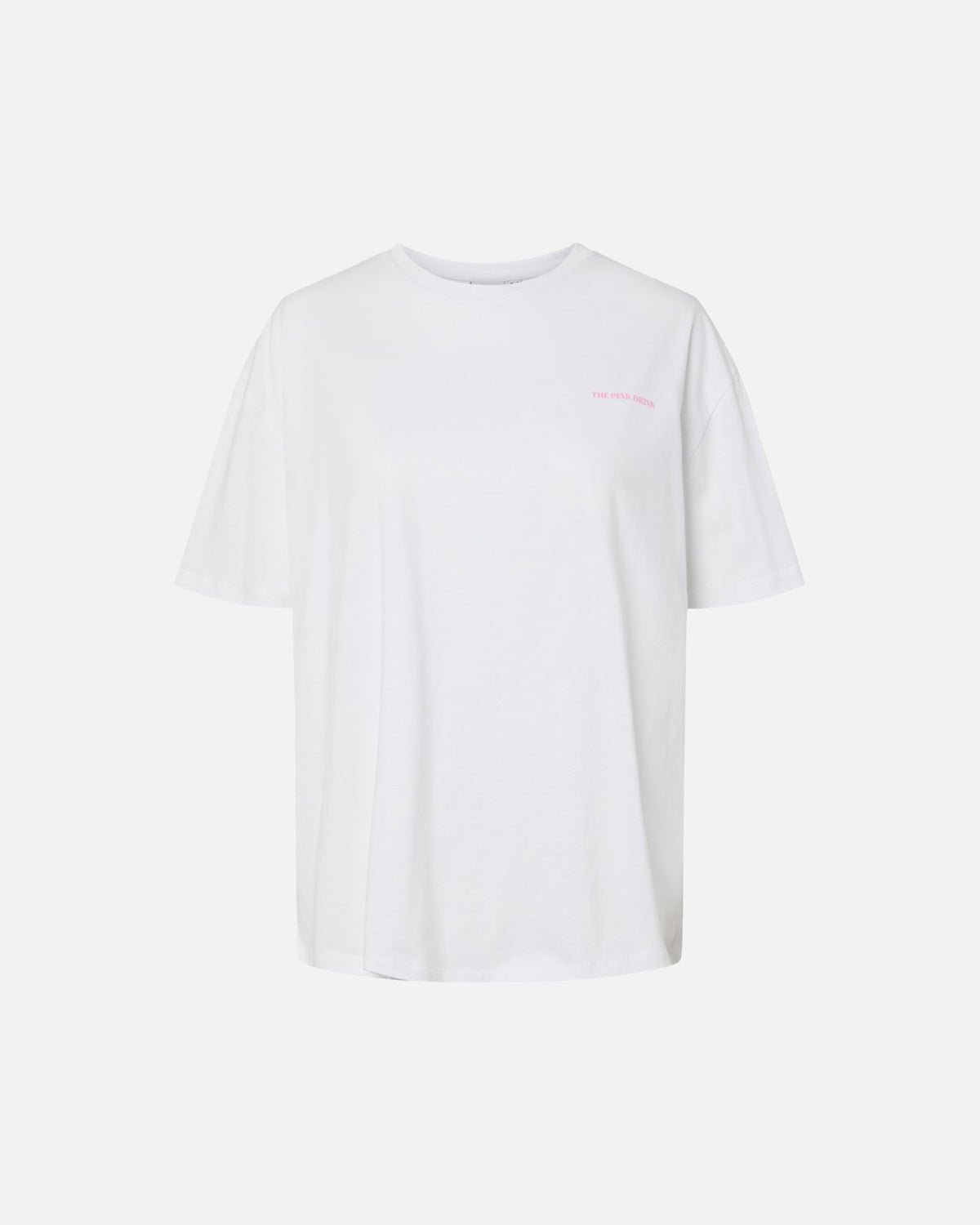 PIECES T-skjorte Efni SS Printed T-shirt - Bright White/ The Pink Drink