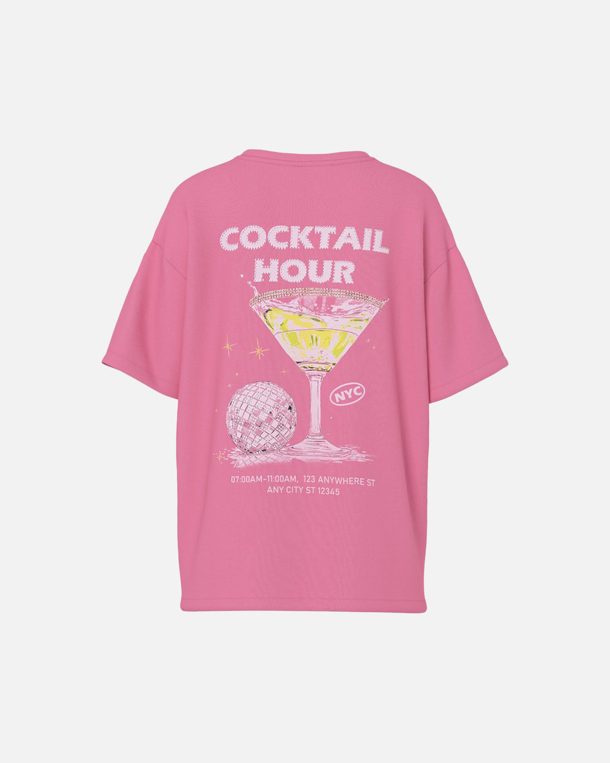 PIECES T-skjorte Efni SS Printed T-shirt - Chateau Rose/ Cocktail Hour