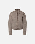 PIECES Cardigan Vena LS High Neck - Whitecap Gray/ Hot Fudge