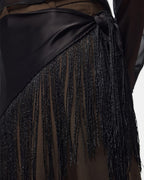 PIECES Skjerf Oline Triangle Fringe Scarf - Black