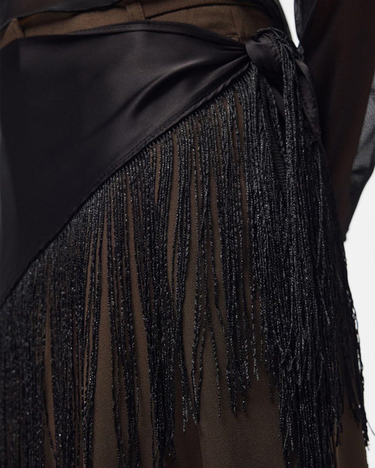 PIECES Skjerf Oline Triangle Fringe Scarf - Black