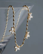 ORELIA Kjede Crystal Marquise Drop - Pale Gold