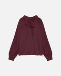 VERO MODA Bluse Nanett L/S - Windsor Wine/ Windsor Wine Rhinestones