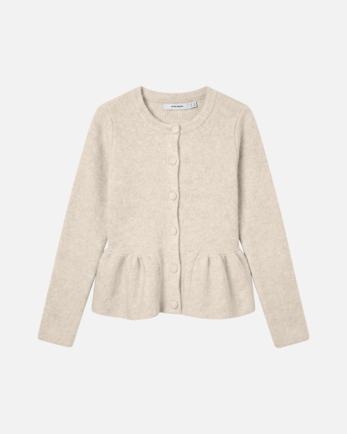 VERO MODA Cardigan Loon LS O-neck Peplum - Birch