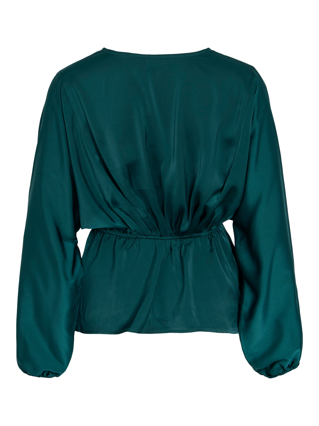 VILA Satengtopp Elmina V-neck L/S - Ponderosa Pine