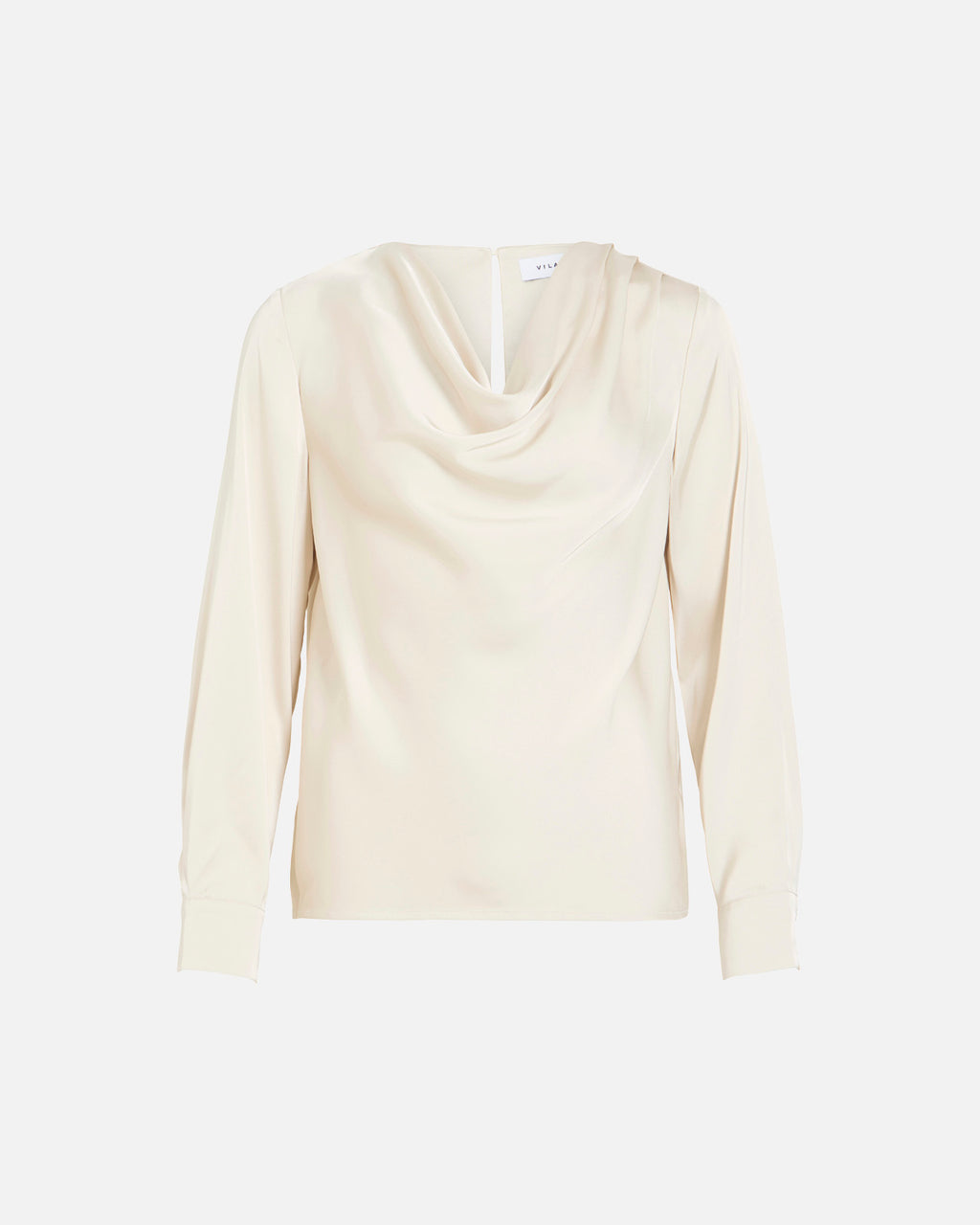 VILA Satengtopp Freja Waterfall L/S - Birch
