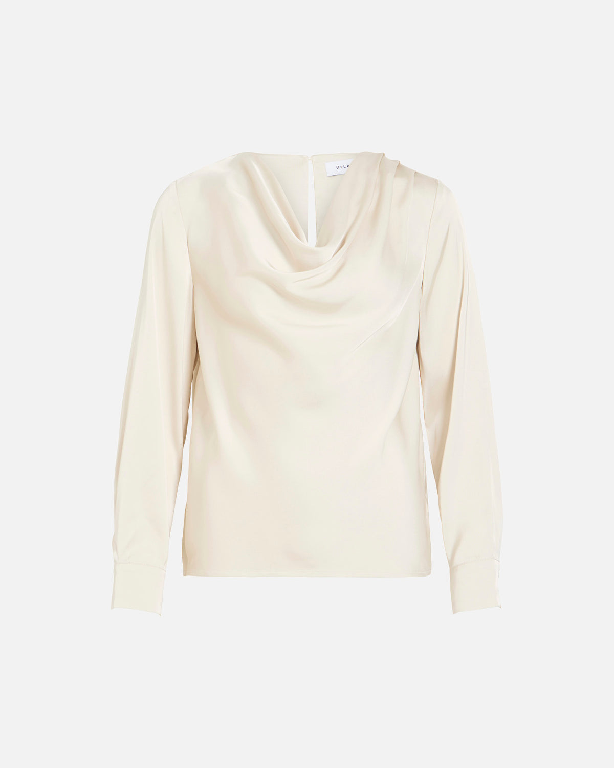 VILA Satengtopp Freja Waterfall L/S - Birch