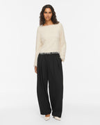 VILA Topp Toi L/S Boatneck - Birch