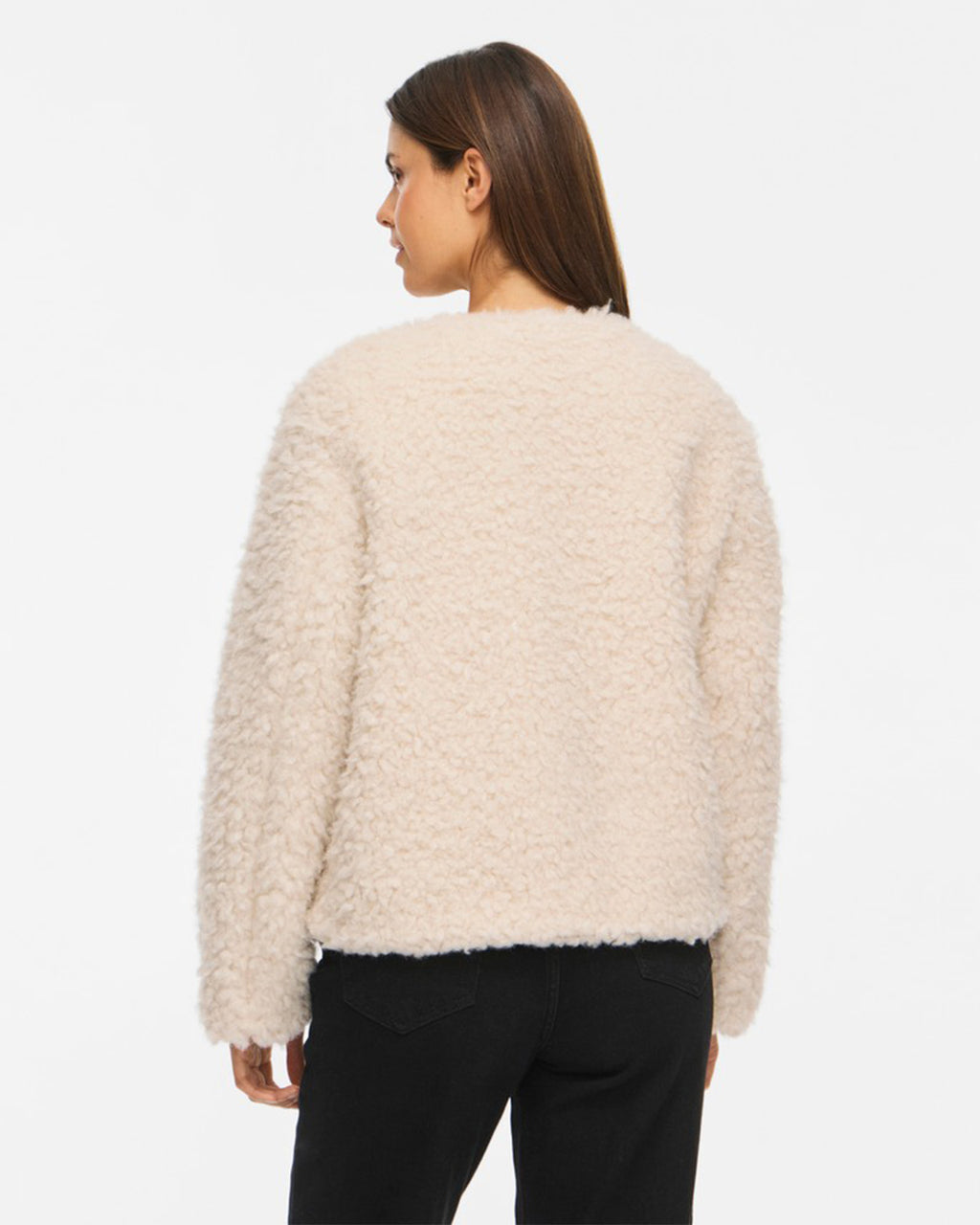 VILA Teddyjakke Fuzz L/S Buckle - Birch