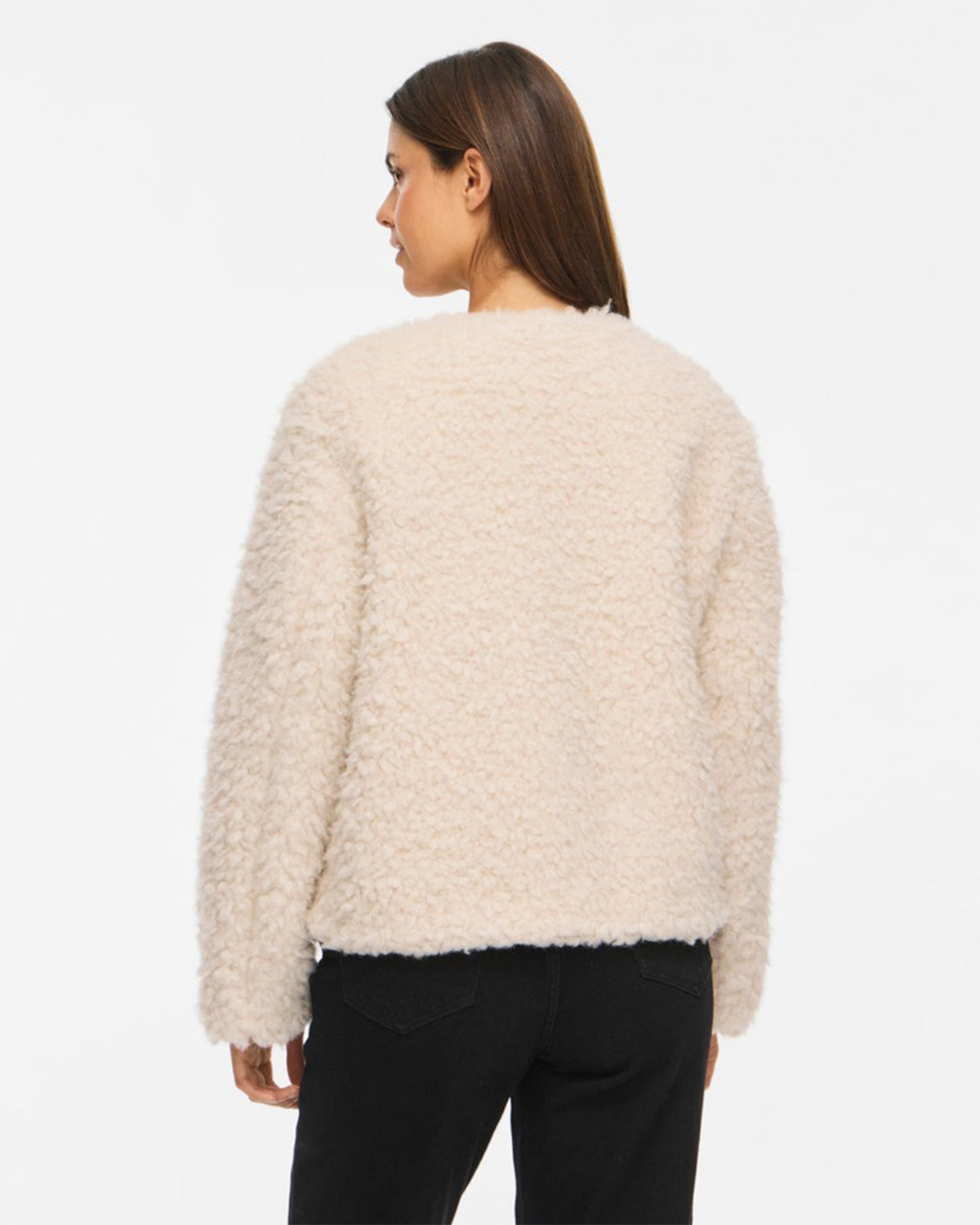 VILA Teddyjakke Fuzz L/S Buckle - Birch