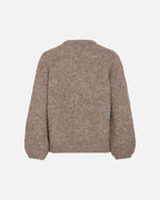 VILA Strikkegenser Bows L/S Puff Knit - Dark Natural Melange