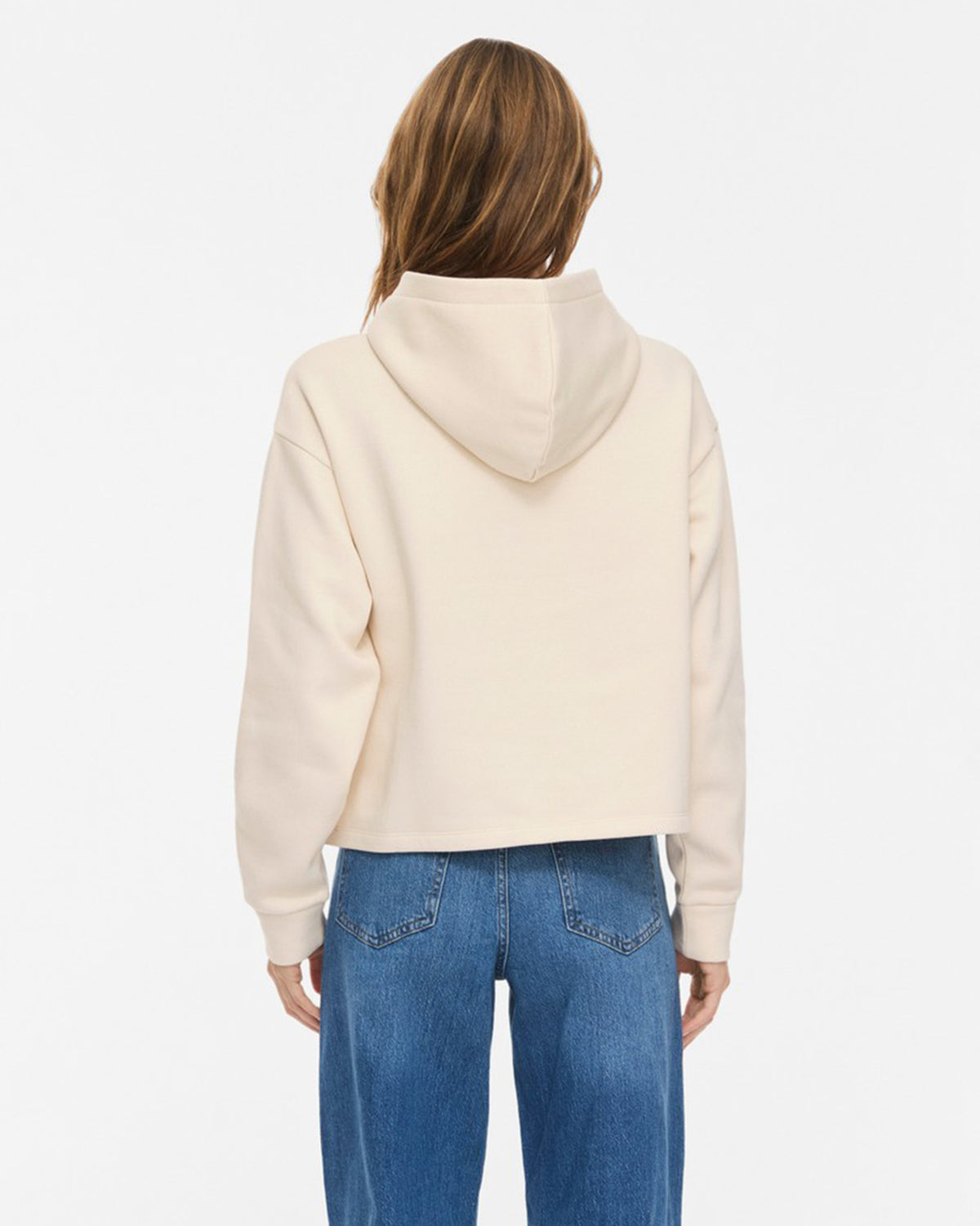 VILA Hettegenser Huris Short L/S Hoodie - Birch