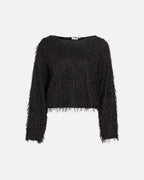 VILA Topp Toi L/S Boatneck - Black Beauty