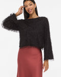 VILA Topp Toi L/S Boatneck - Black Beauty