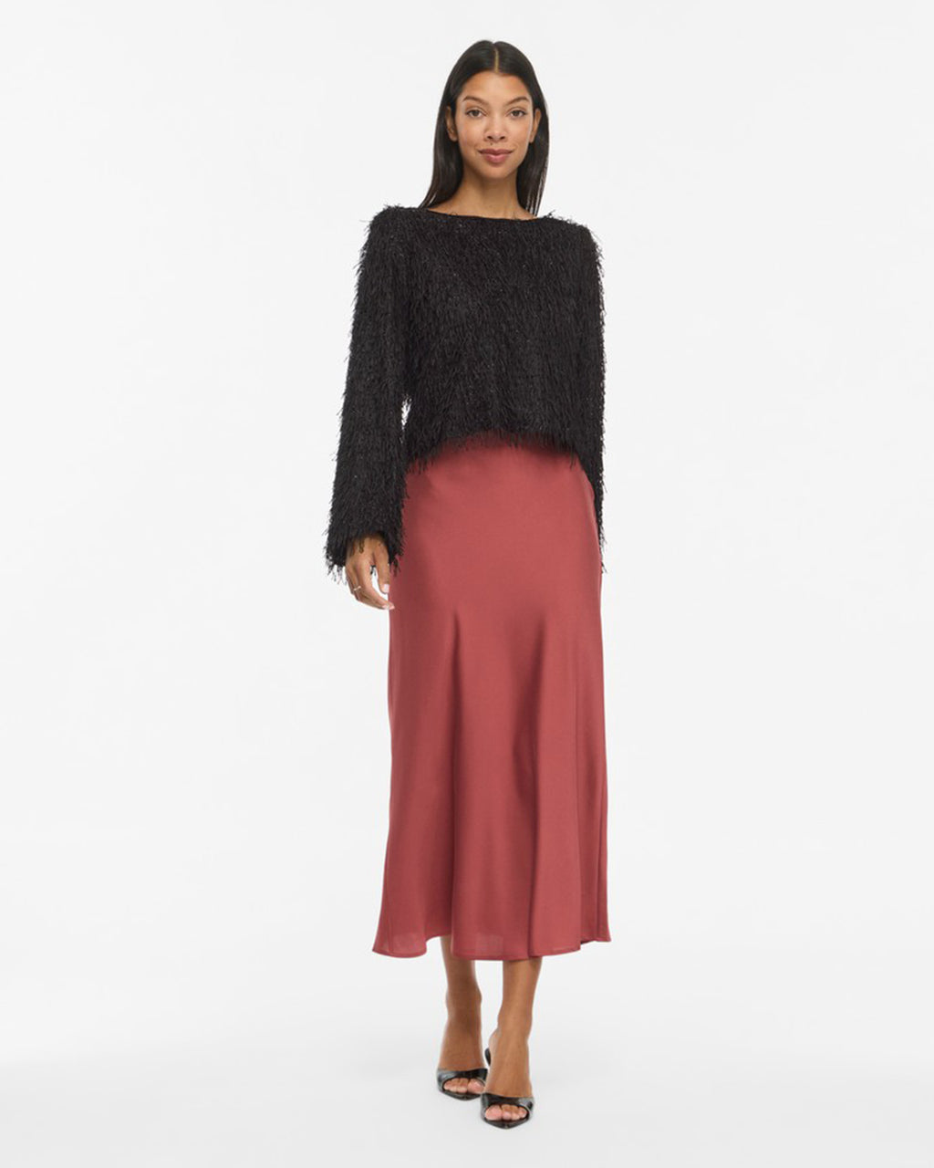 VILA Topp Toi L/S Boatneck - Black Beauty