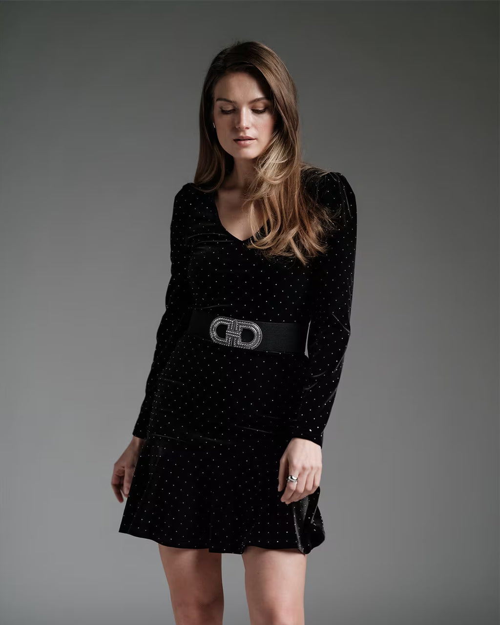 FLOYD Kjole Adra Star Velvet - Black