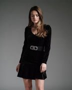 FLOYD Kjole Adra Star Velvet - Black