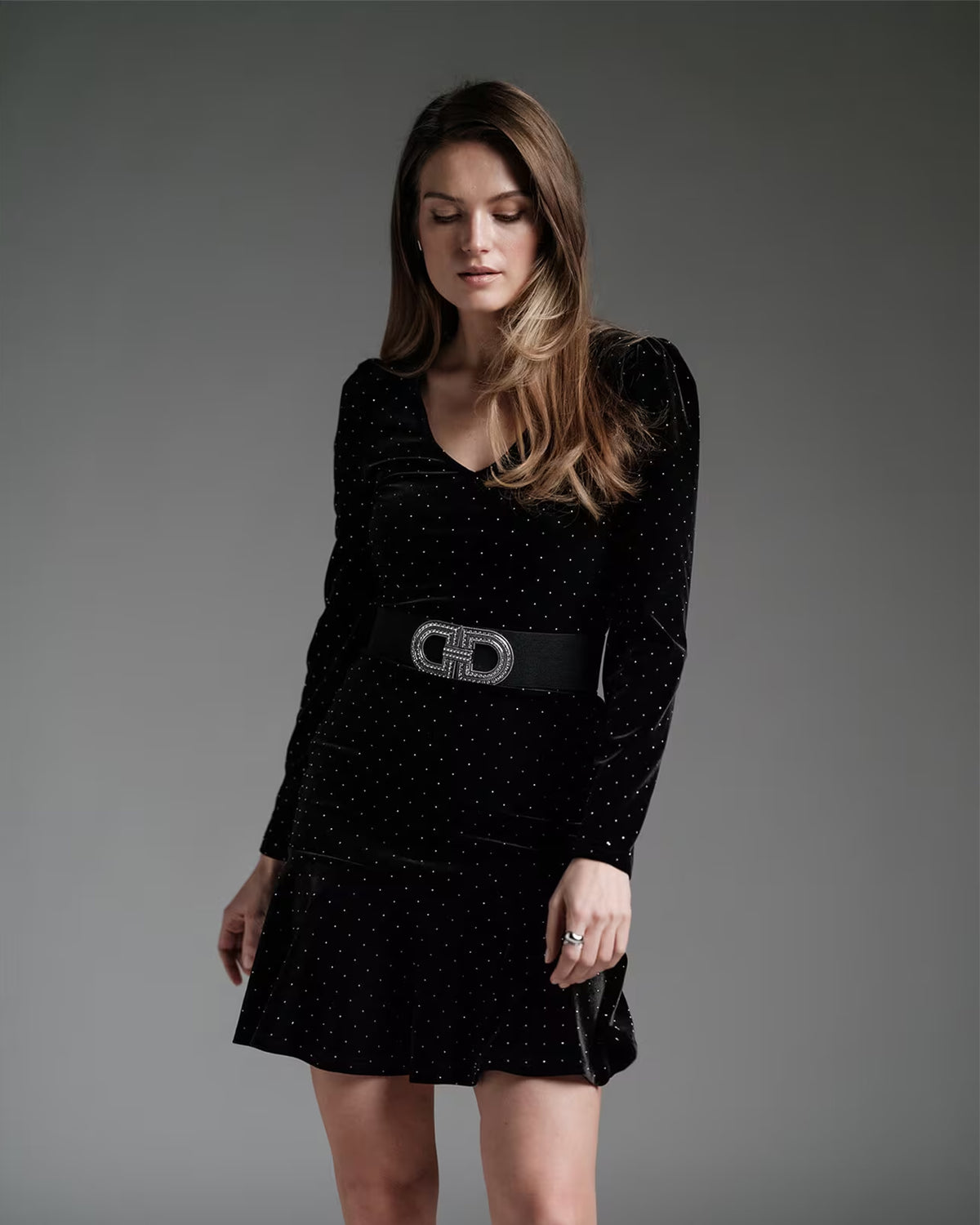 FLOYD Kjole Adra Star Velvet - Black