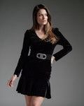 FLOYD Kjole Adra Star Velvet - Black